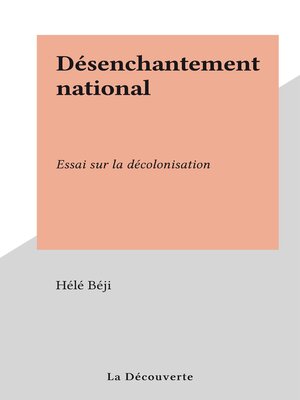 cover image of Désenchantement national